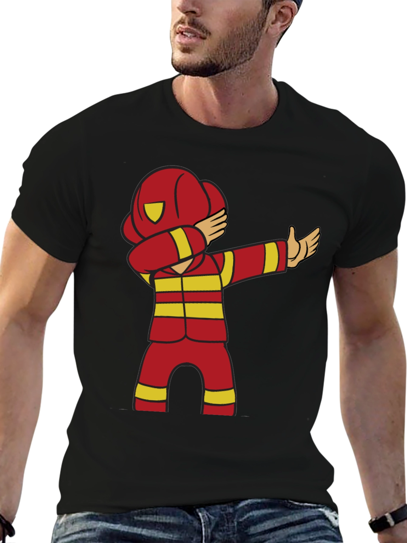 Firefighter Dab Black T-Shirt