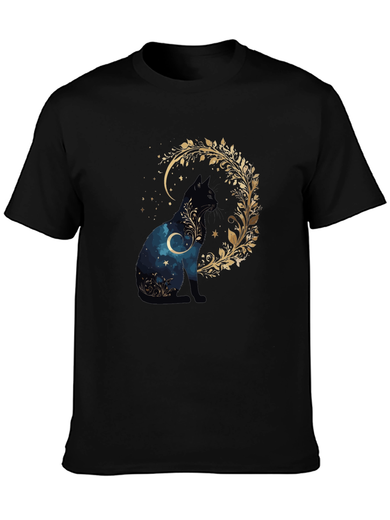 Mystic Cat T-Shirt - Celestial Feline Design