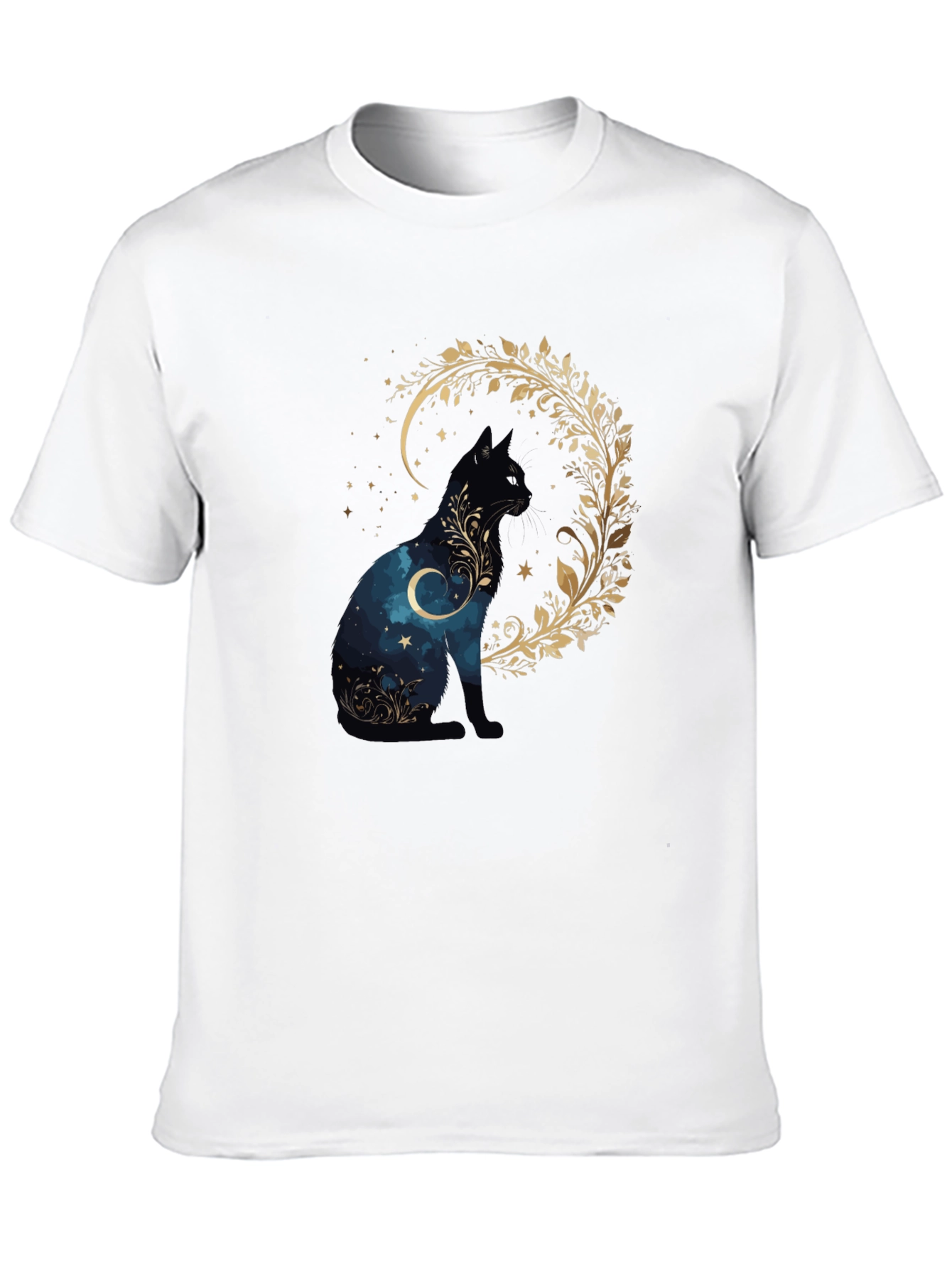 Mystic Cat T-Shirt - Celestial Feline Design