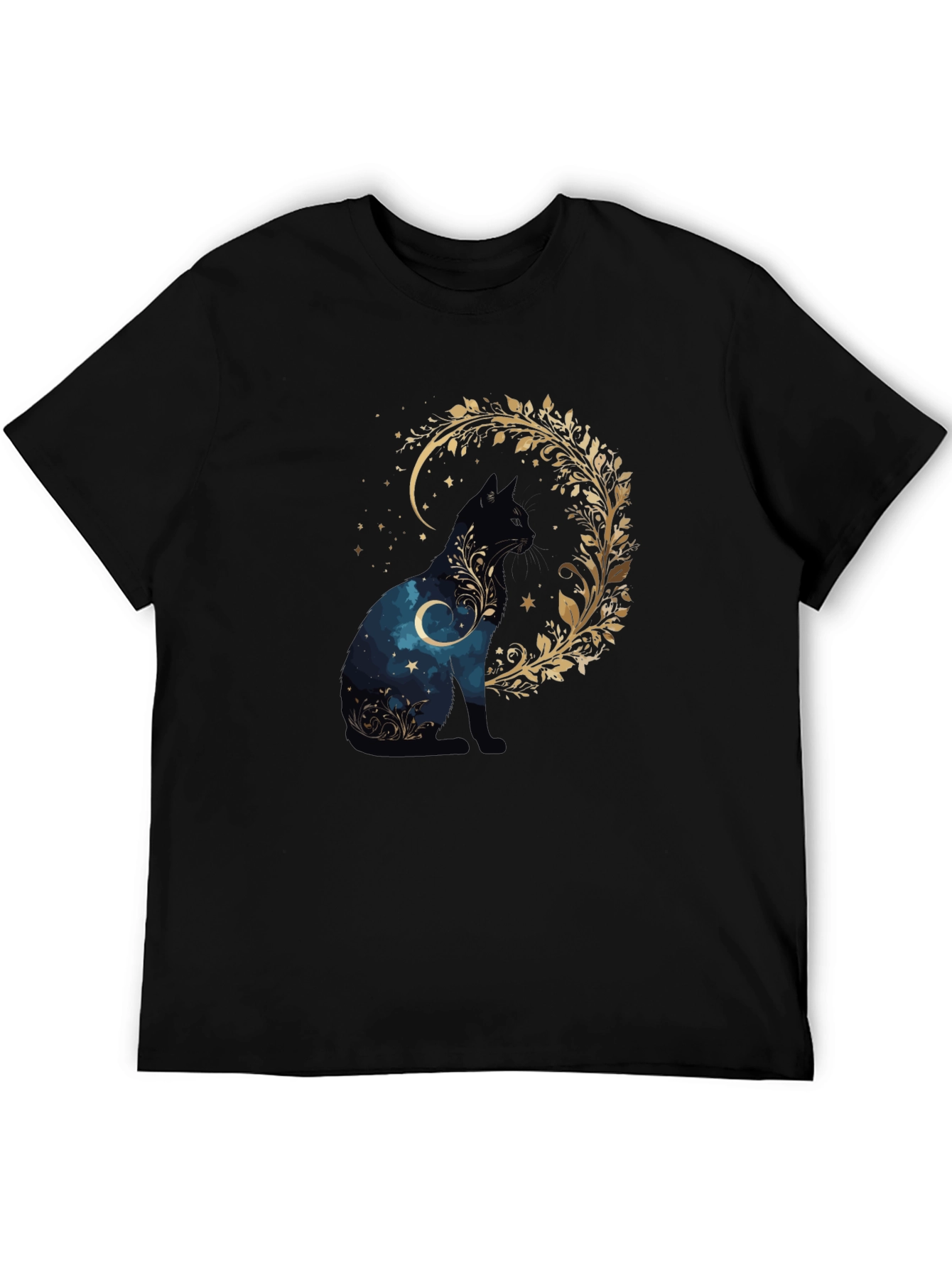 Mystic Cat T-Shirt - Celestial Feline Design