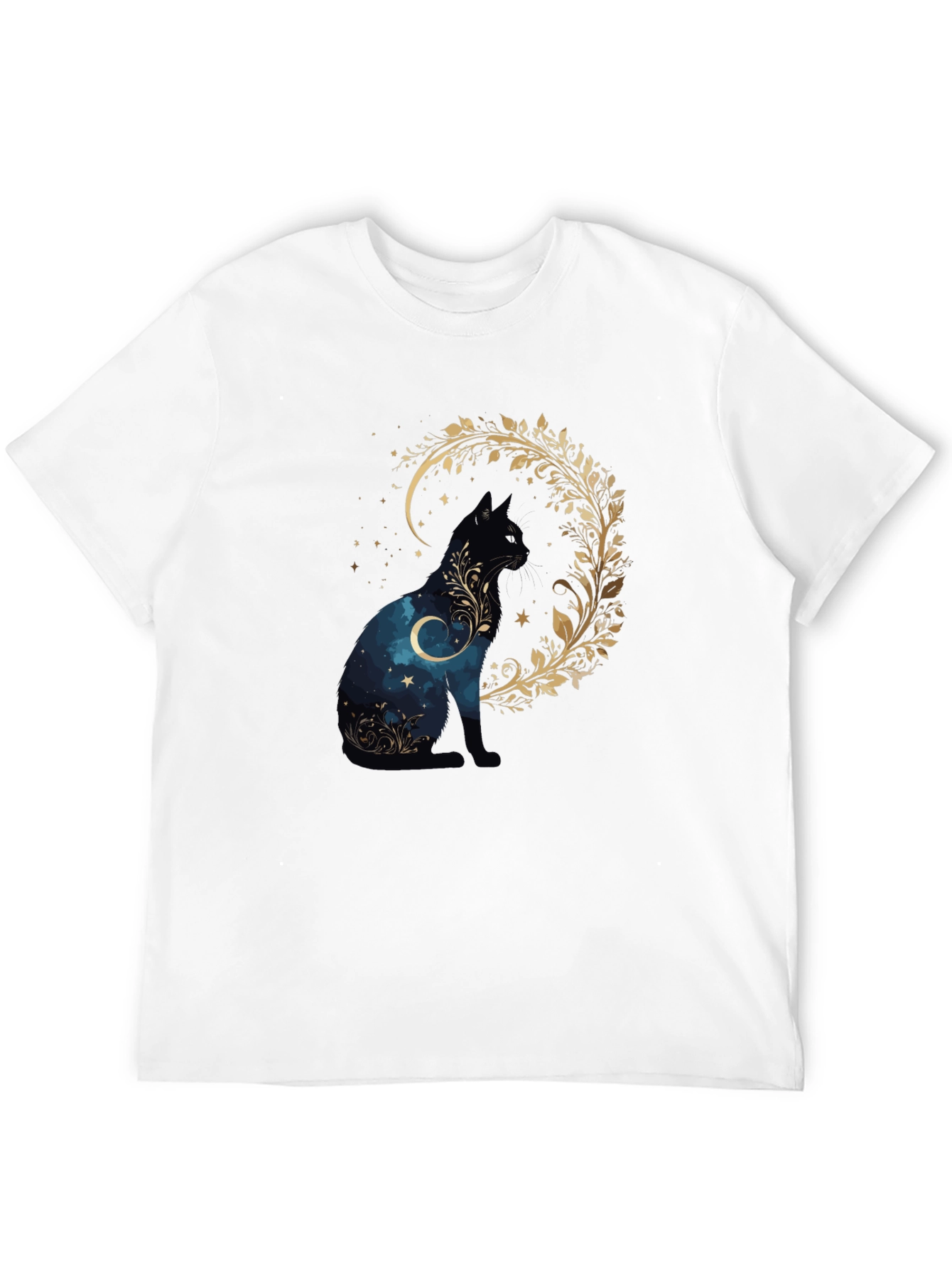 Mystic Cat T-Shirt - Celestial Feline Design
