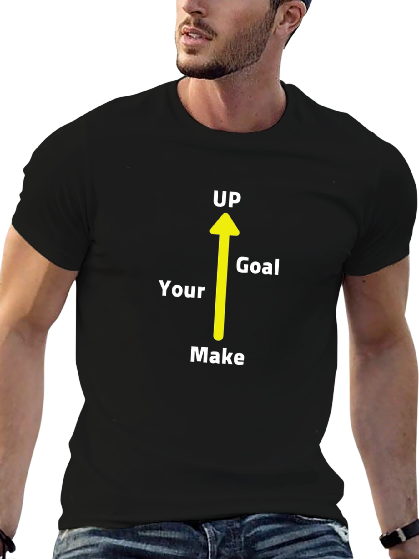 Motivational Make Your Goal Up Black T-Shirt