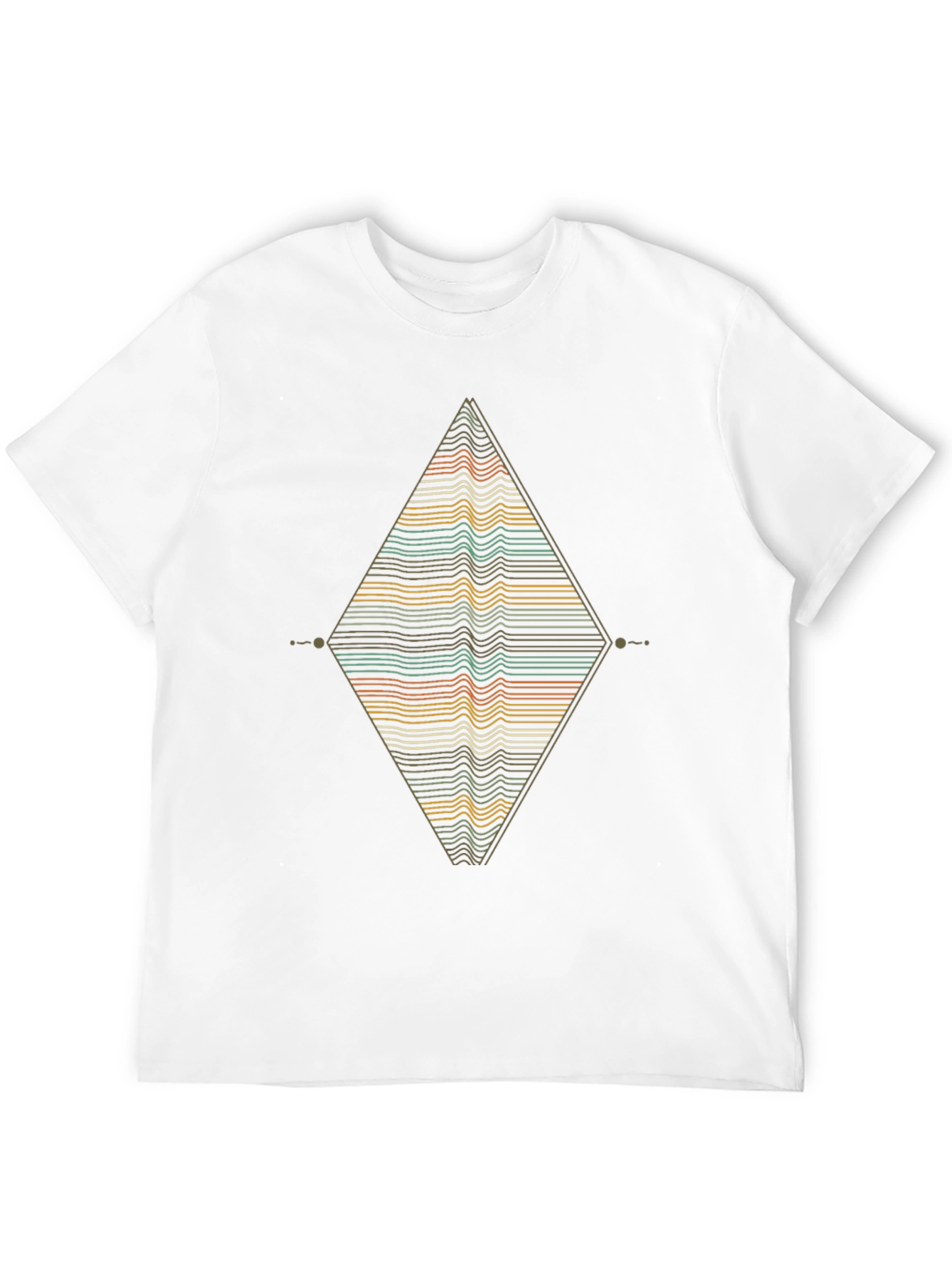Geometric Diamond Tee - Retro Wave Design