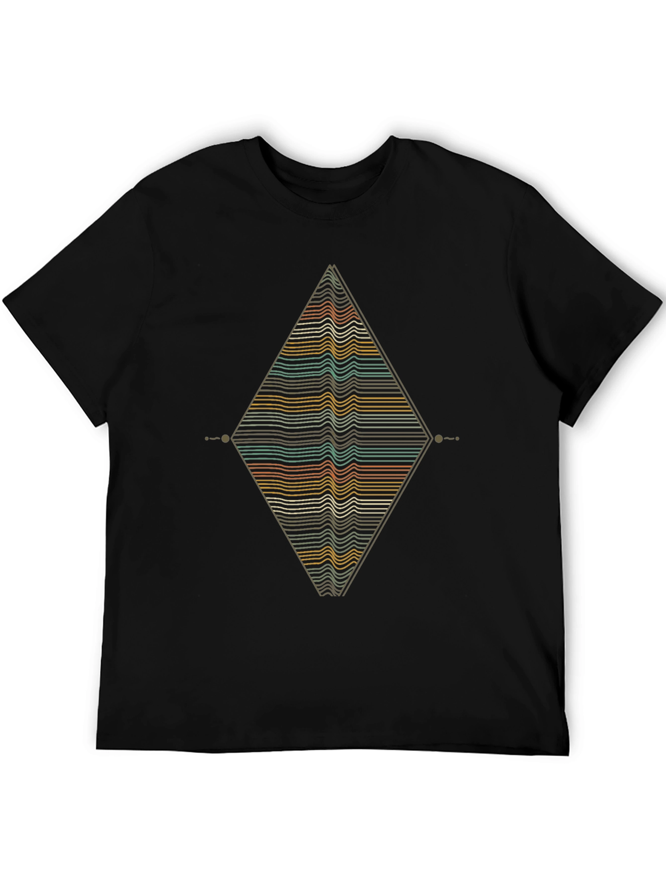 Geometric Diamond Tee - Retro Wave Design