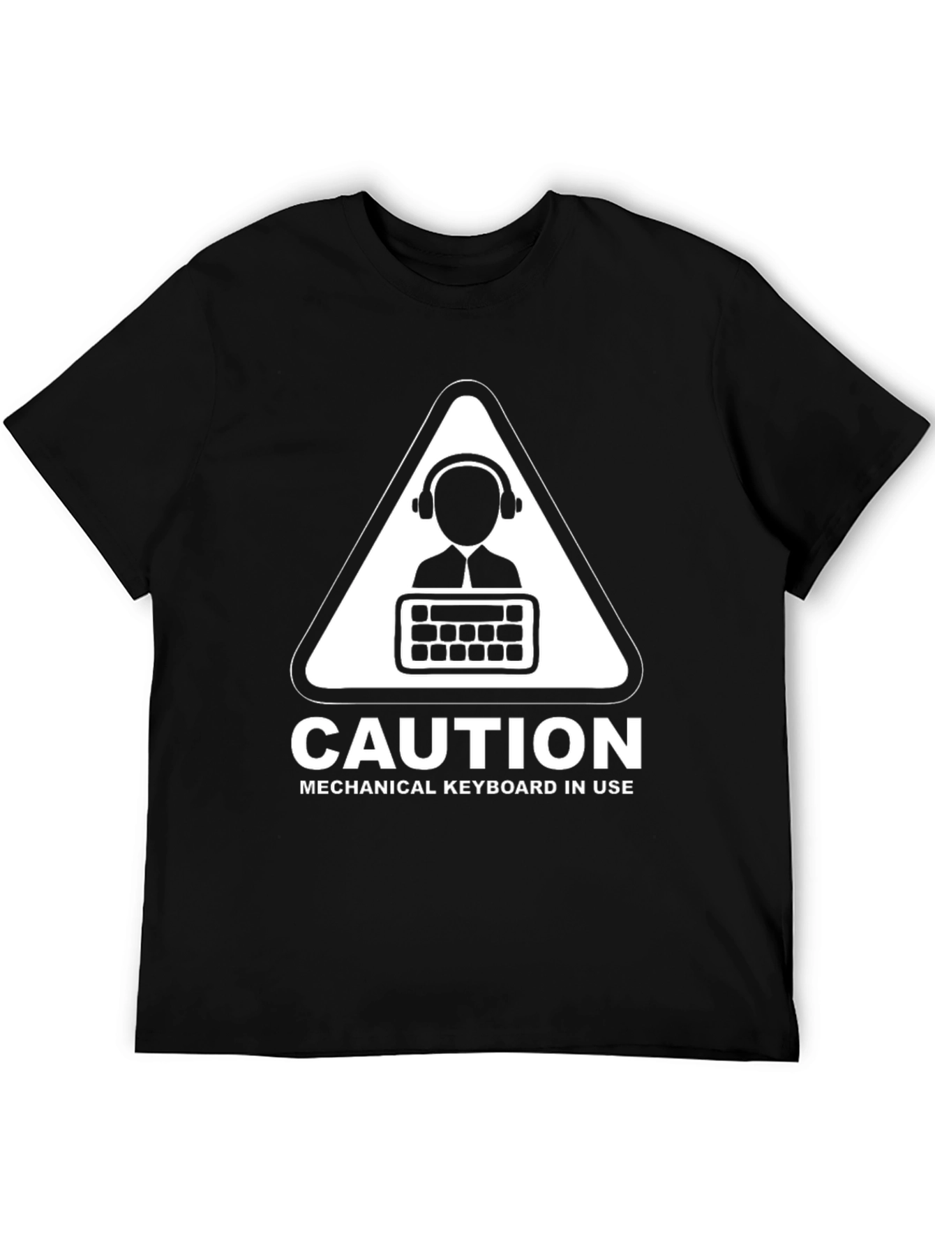 Caution Mechanical Keyboard T-Shirt Funny Gamer Tee
