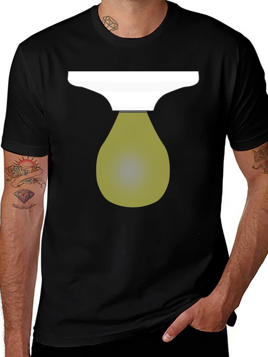 Modern Graphic Print T-Shirt - Olive Bulb Design