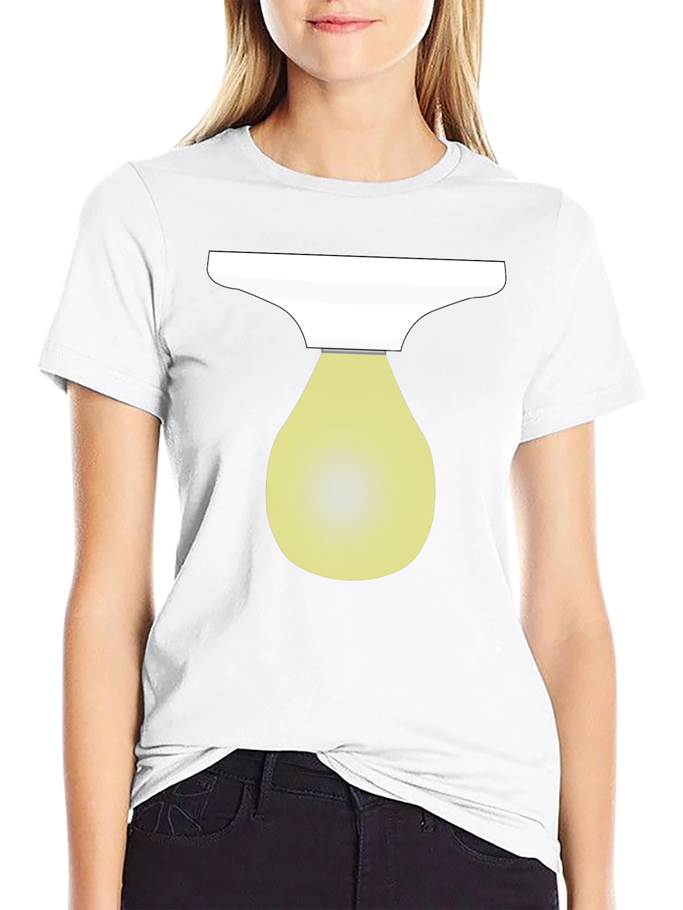 Modern Graphic Print T-Shirt - Olive Bulb Design