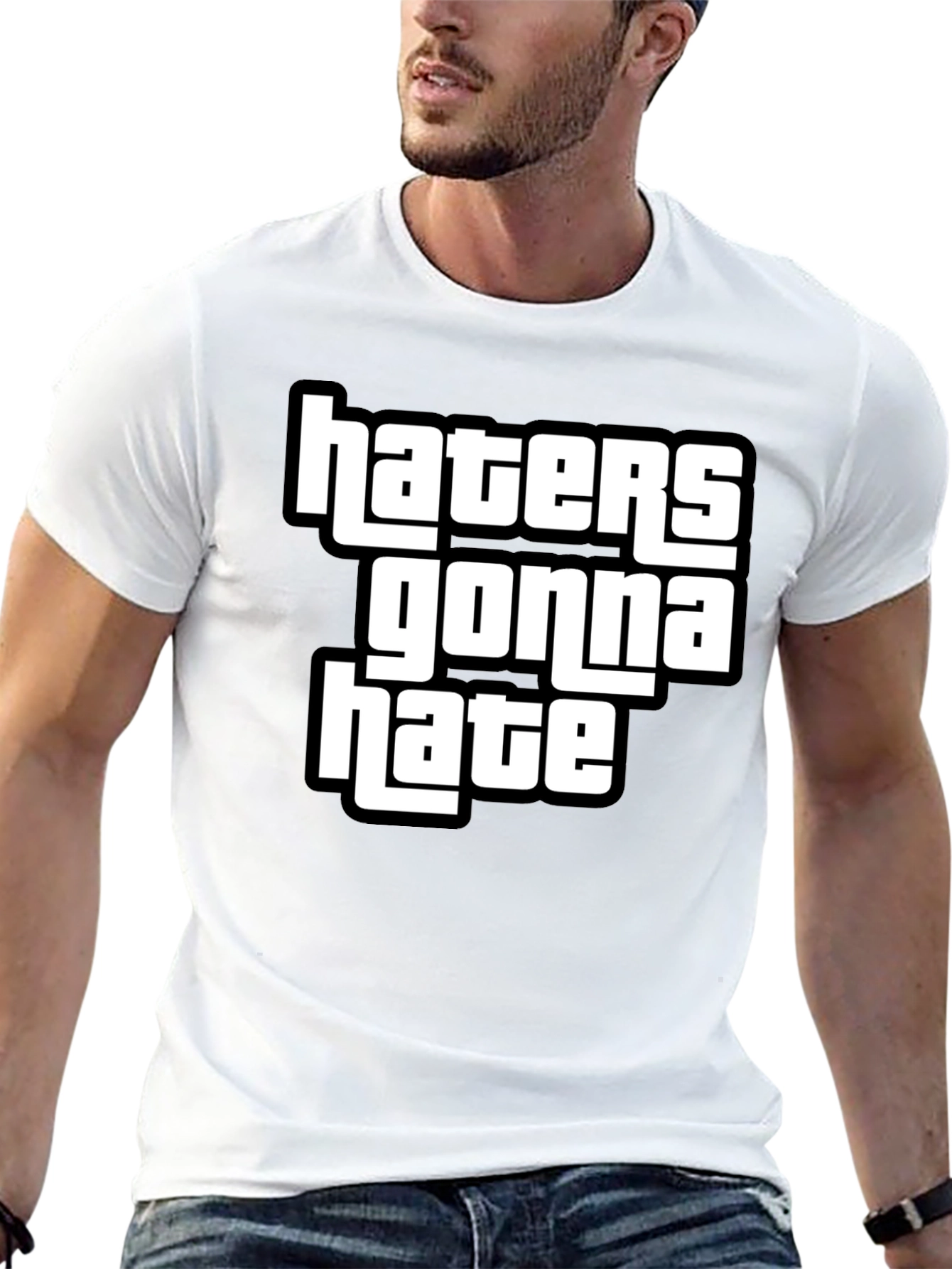 Haters Gonna Hate Graphic T-Shirt Black Cotton