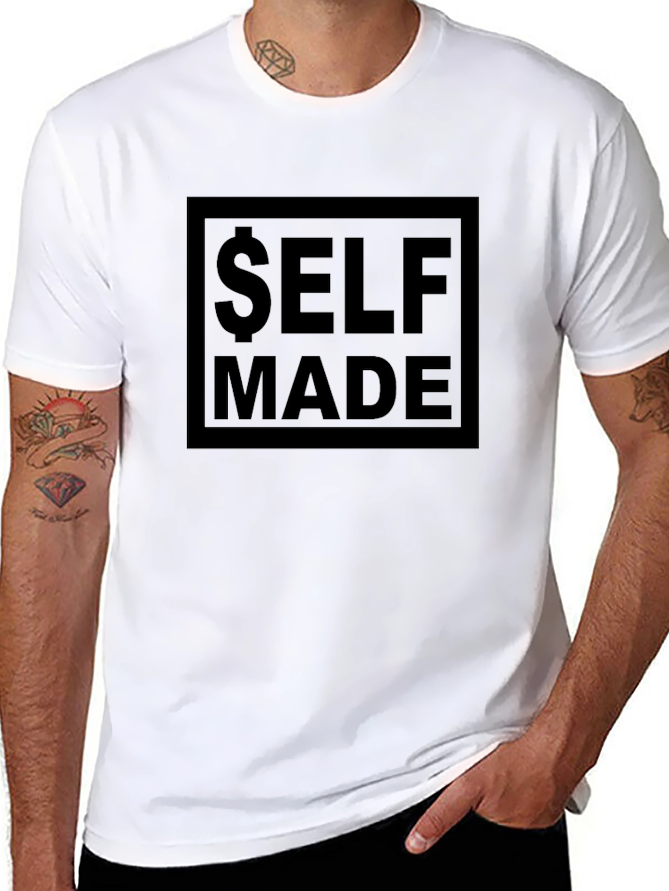 Self Made Graphic Tee - Black Crew Neck