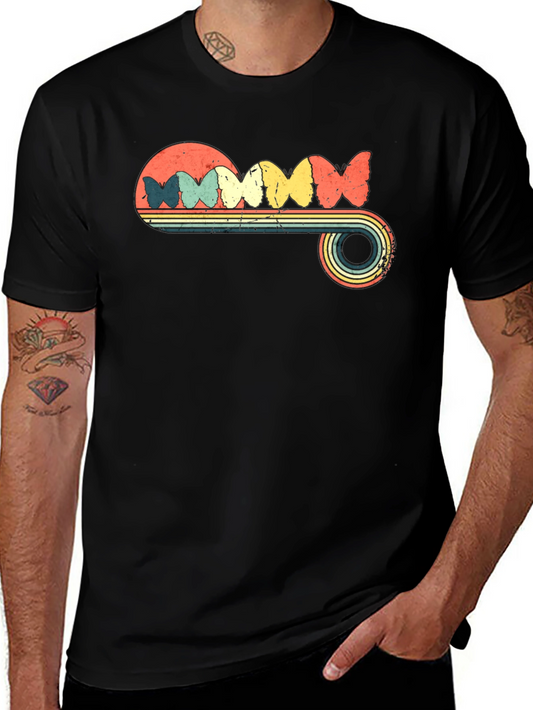 Retro Butterfly Graphic T-Shirt - Vintage Style Tee