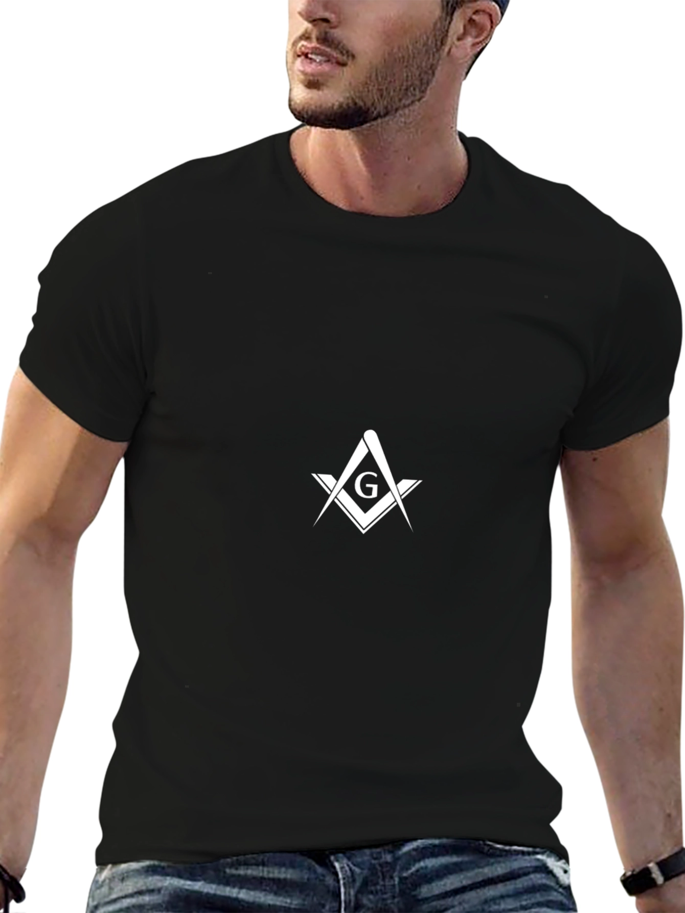 Masonic Symbol T-Shirt - Black Cotton Blend