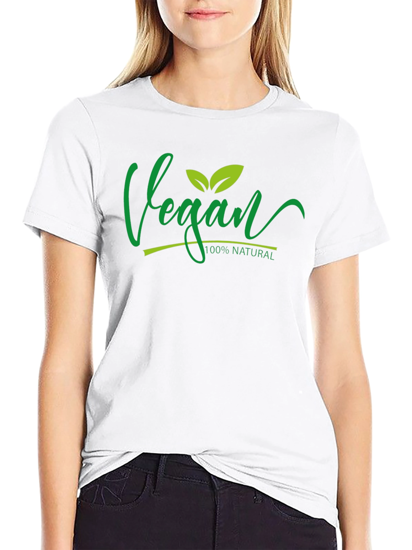 Vegan 100% Natural Black T-Shirt