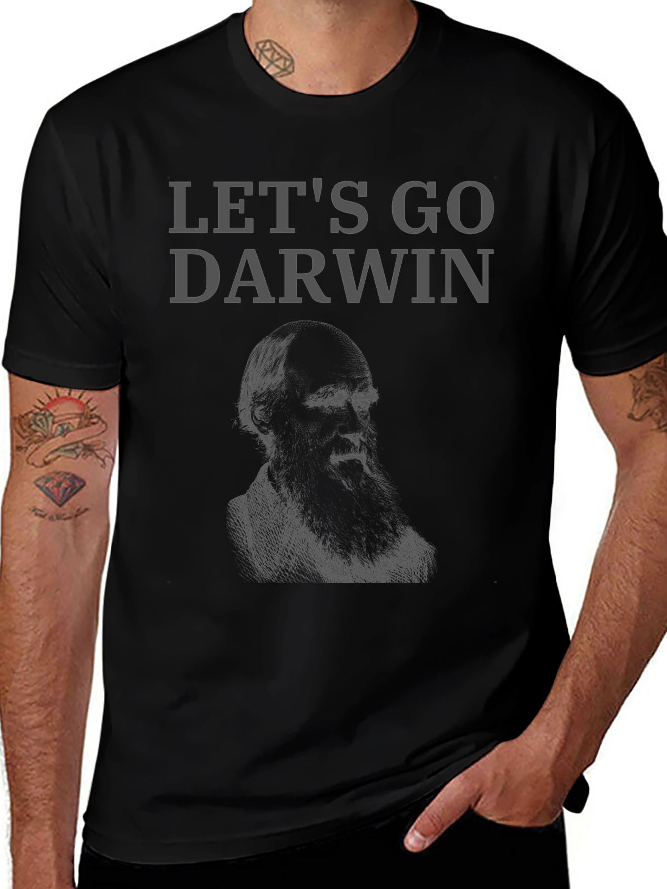 Lets Go Darwin Graphic Tee - Black Cotton T-Shirt