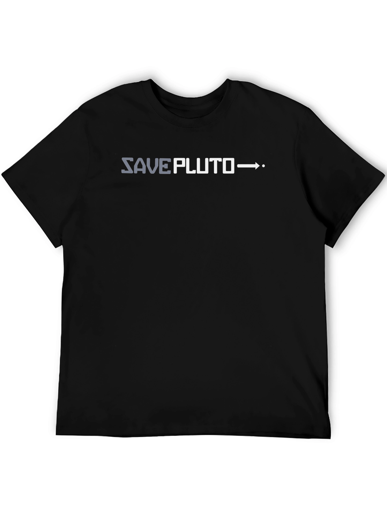 Save Pluto Black T-Shirt - Space Advocacy Tee