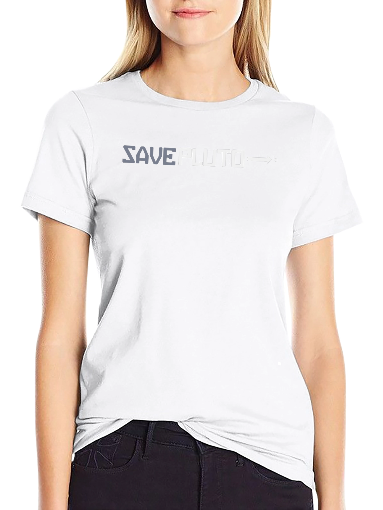 Save Pluto Black T-Shirt - Space Advocacy Tee