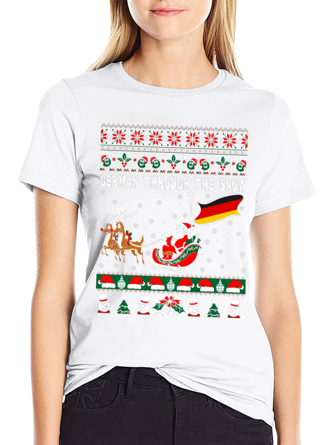 German Through the Snow Ugly Christmas T-Shirt