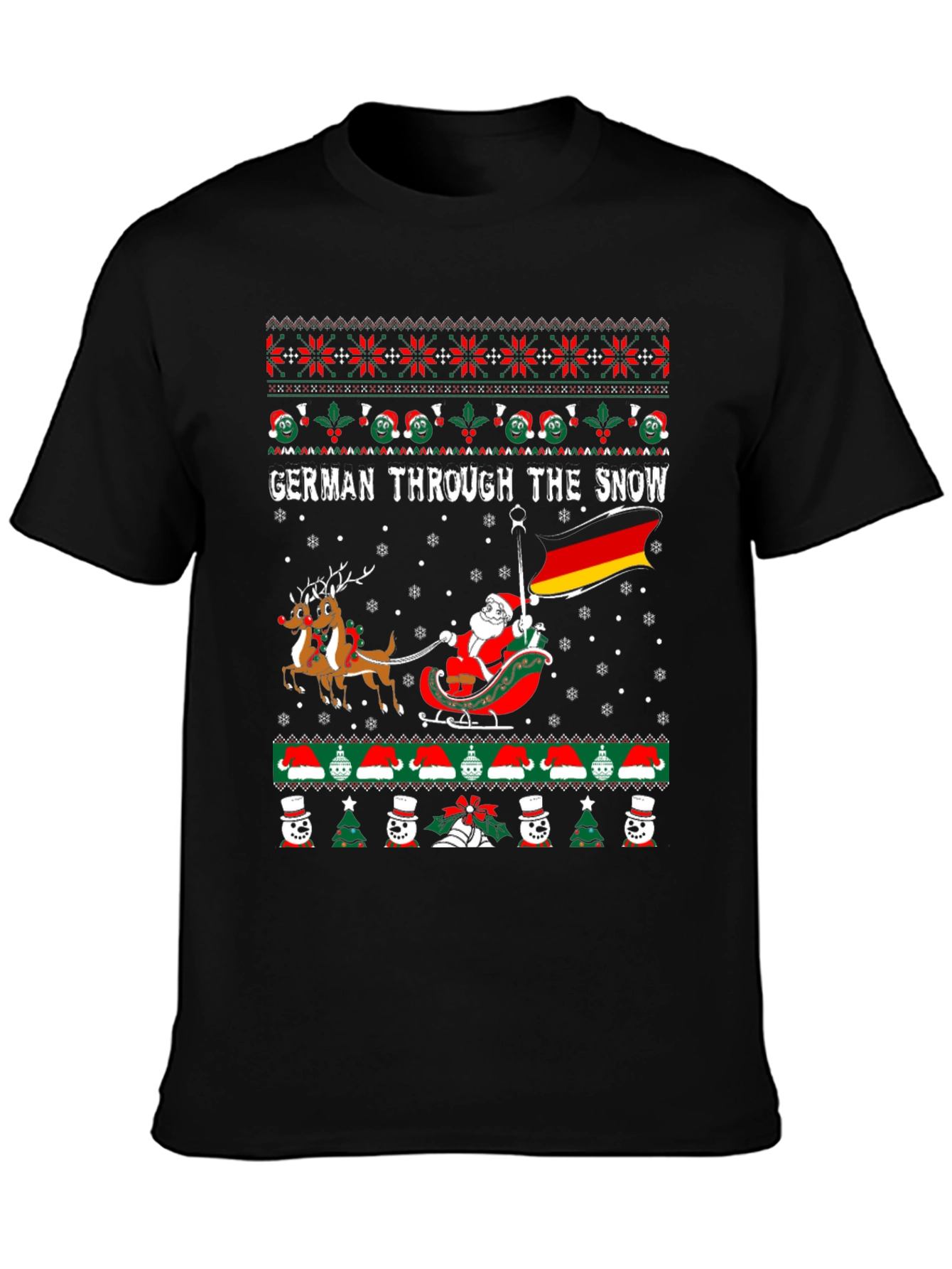 German Through the Snow Ugly Christmas T-Shirt