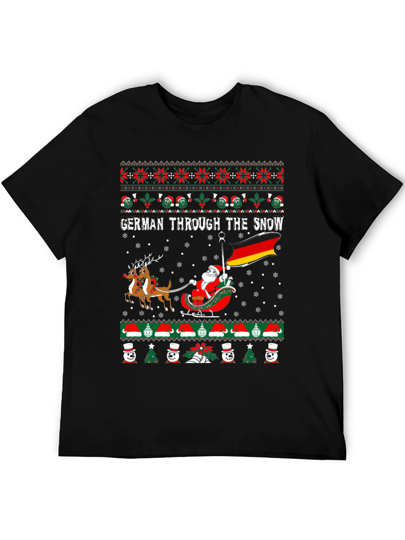 German Through the Snow Ugly Christmas T-Shirt