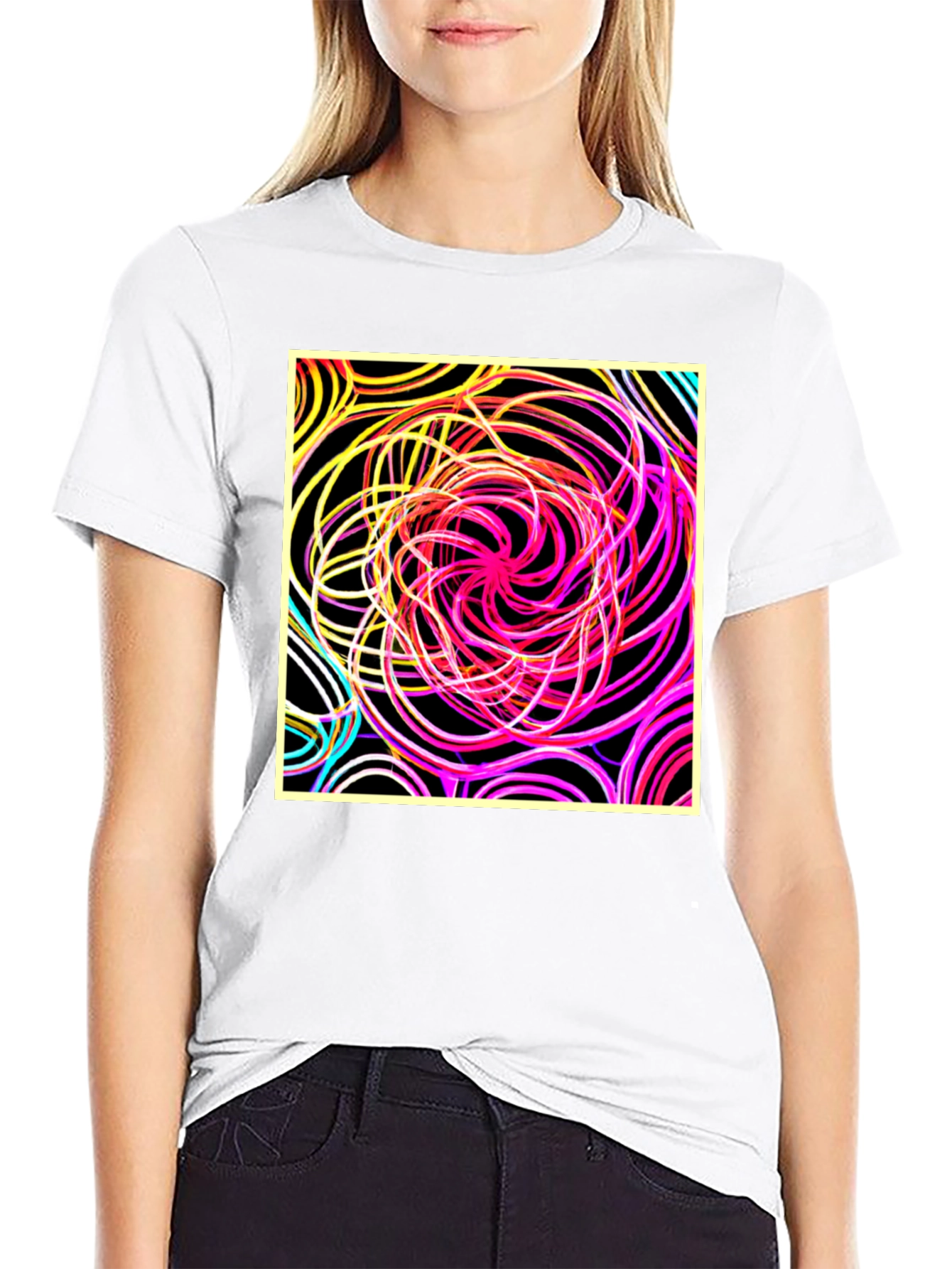 Abstract Swirl Graphic Tee - Bold Style