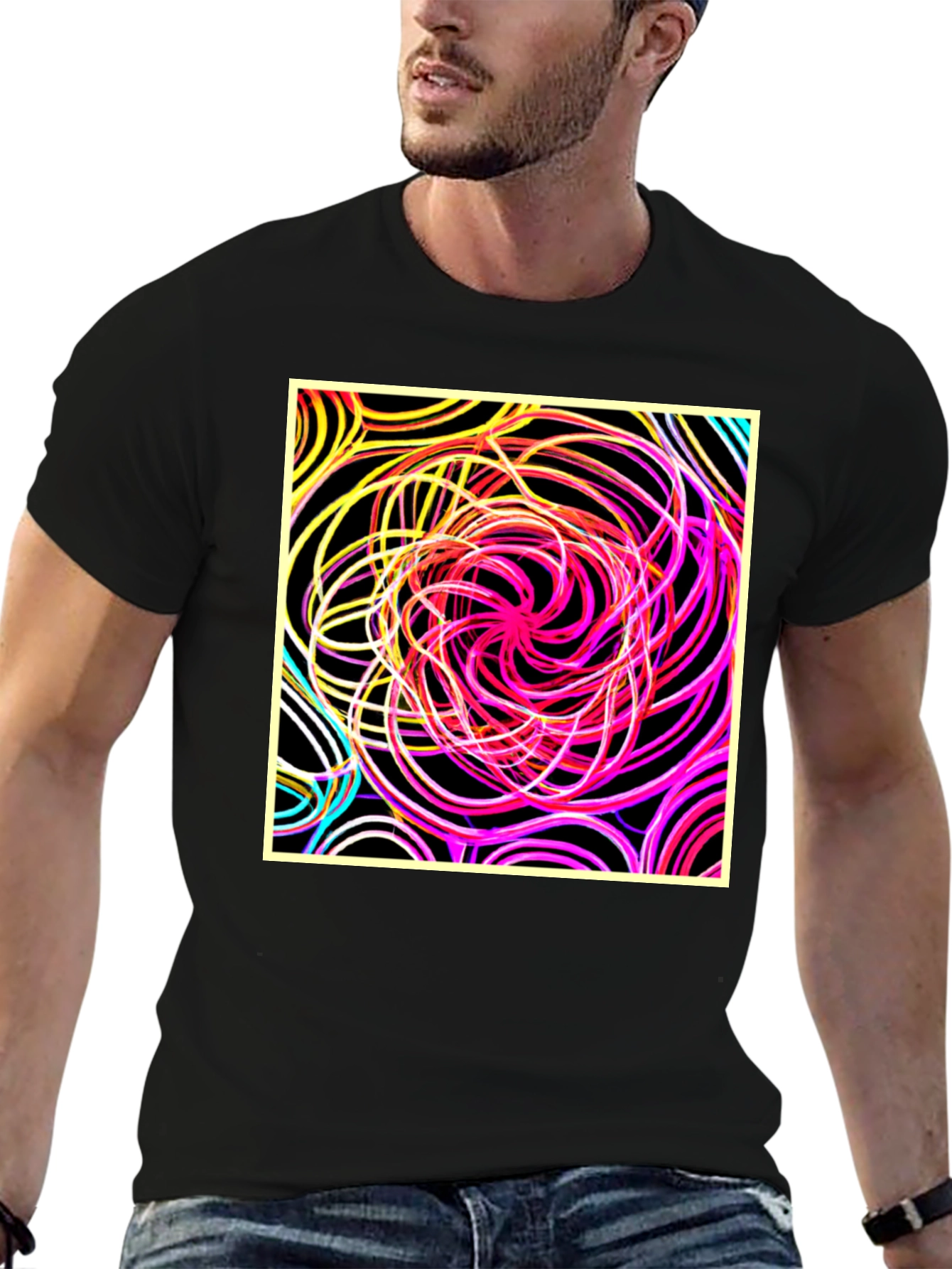 Abstract Swirl Graphic Tee - Bold Style