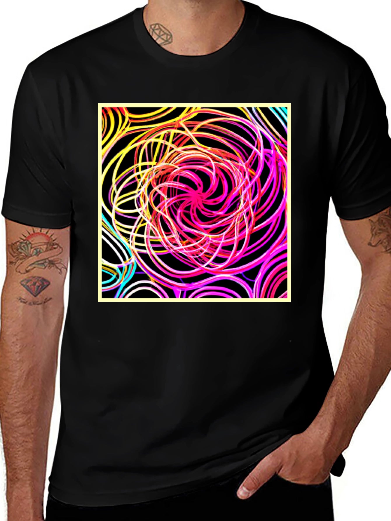 Abstract Swirl Graphic Tee - Bold Style
