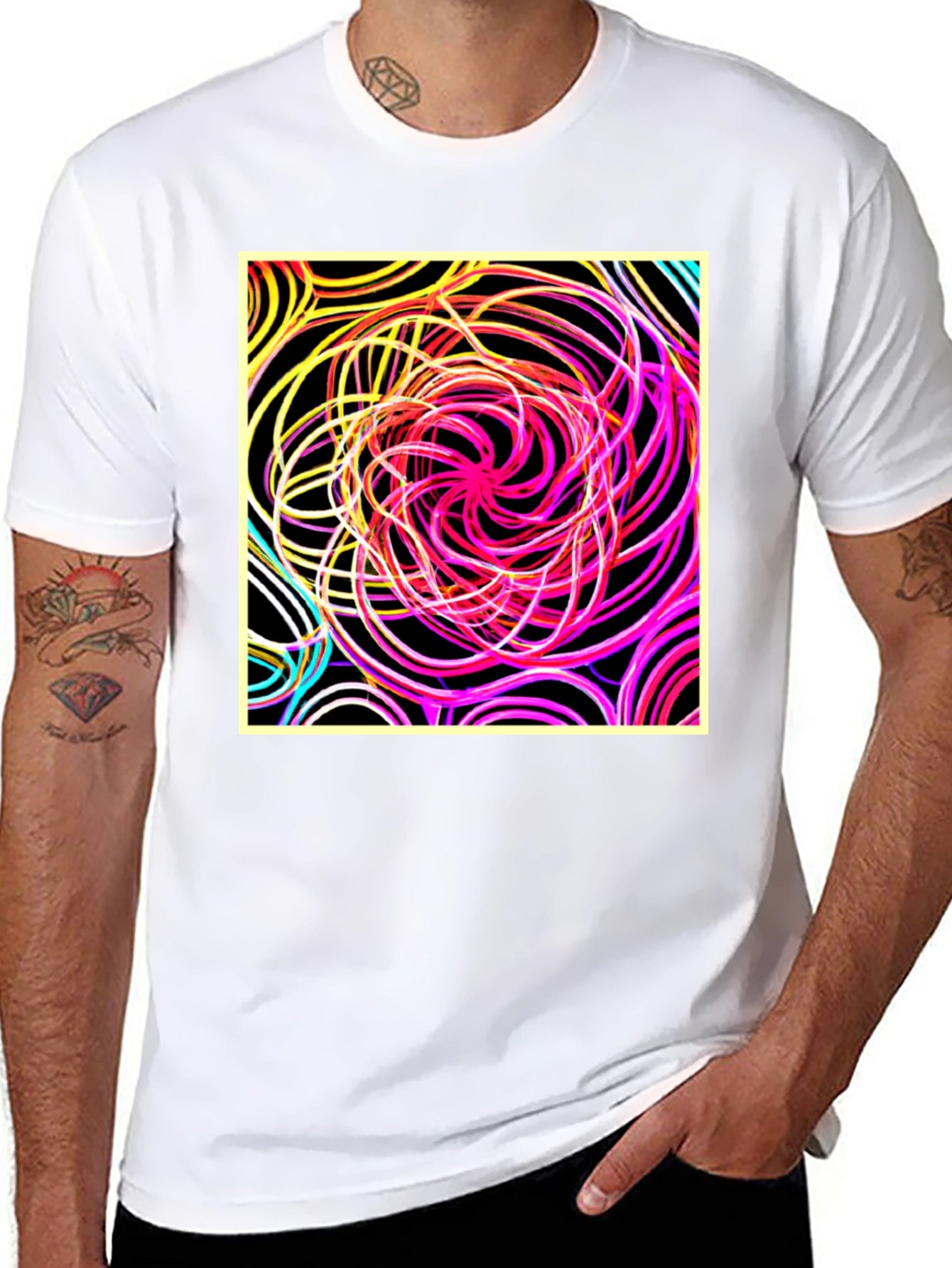Abstract Swirl Graphic Tee - Bold Style