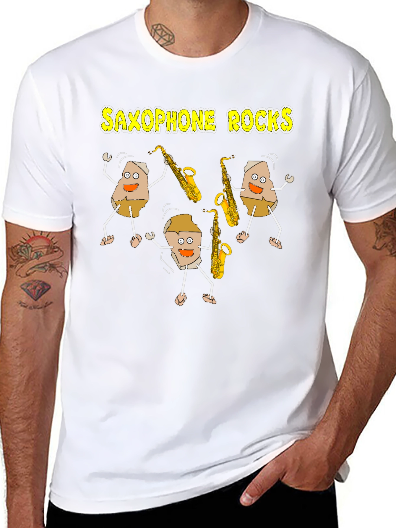 Saxophone Rocks Graphic Tee