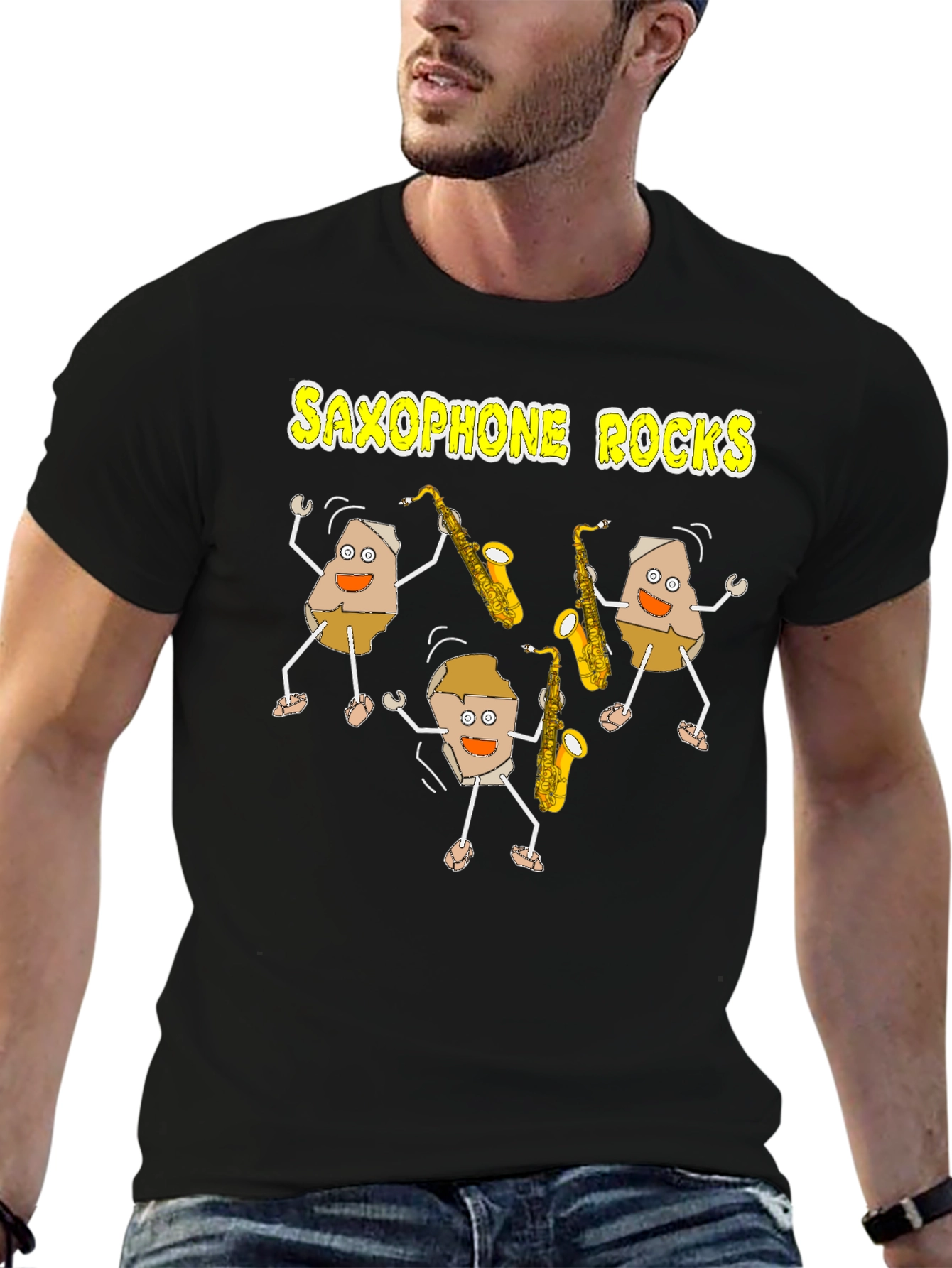 Saxophone Rocks Graphic Tee