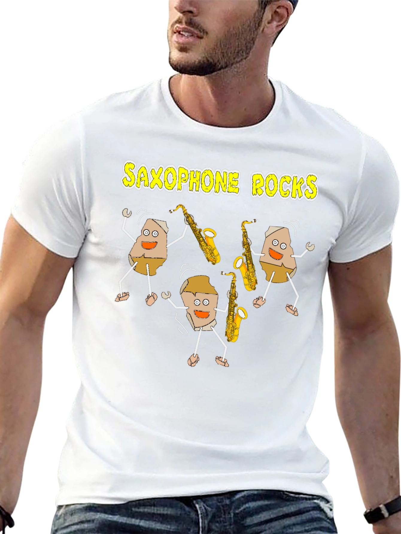 Saxophone Rocks Graphic Tee