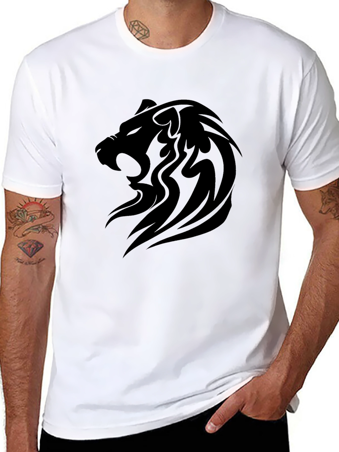 Black Lion Graphic T-Shirt - Bold and Stylish