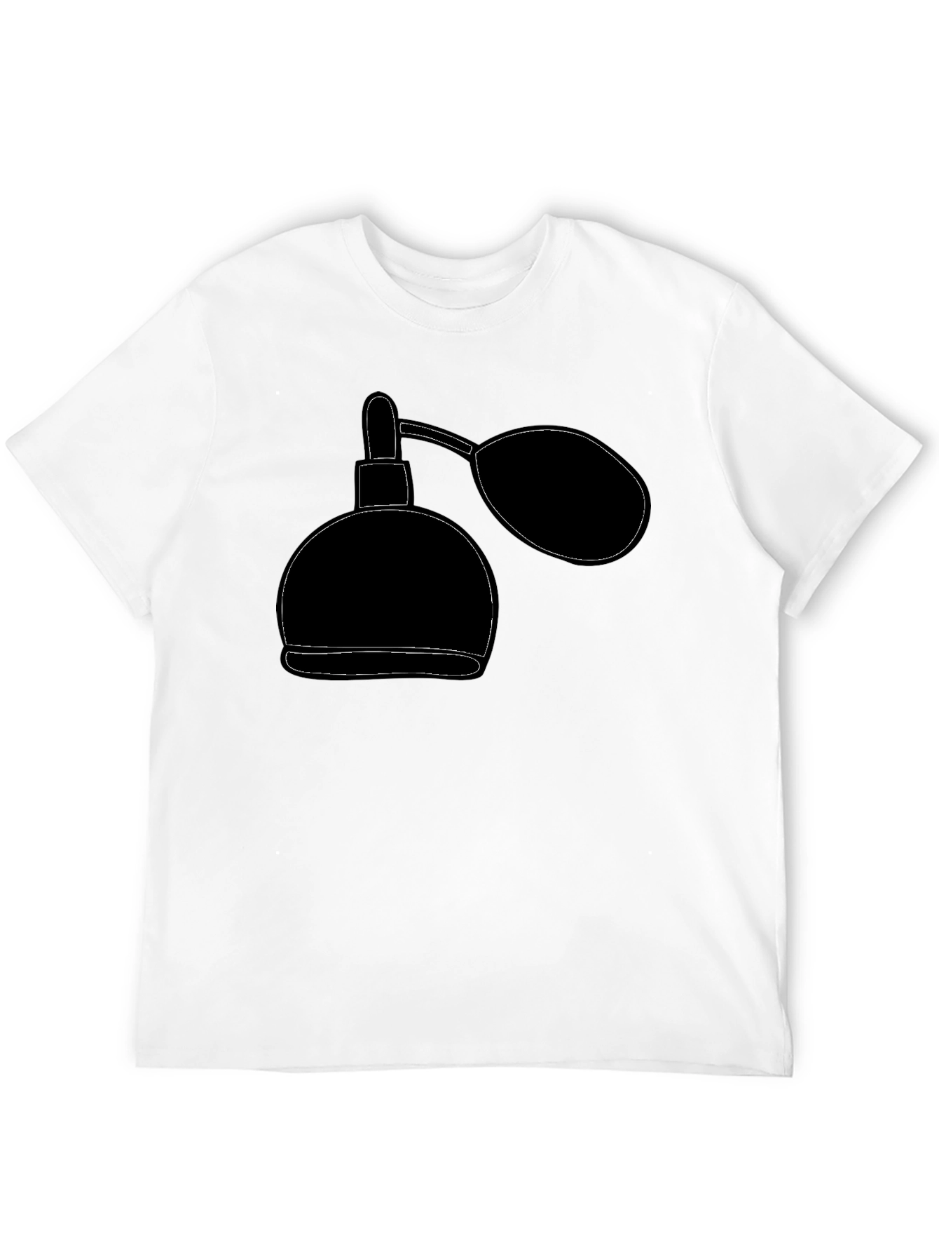 Retro Perfume Bottle Graphic Tee - Stylish Black T-Shirt