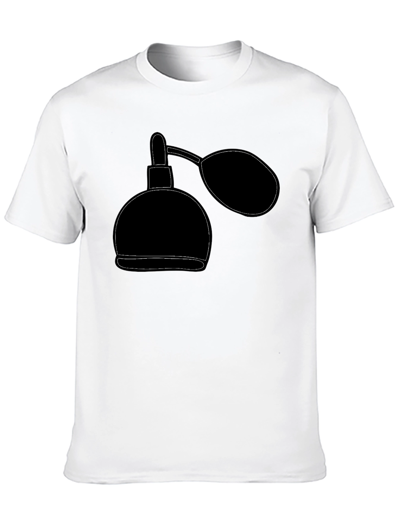 Retro Perfume Bottle Graphic Tee - Stylish Black T-Shirt