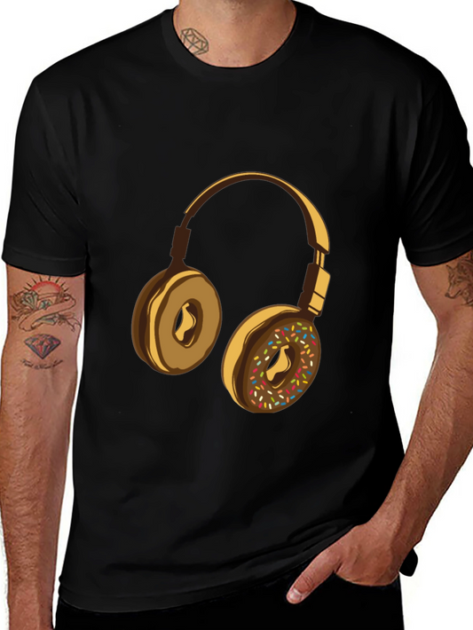 Donut Headphones Graphic Tee - Music Lovers Shirt