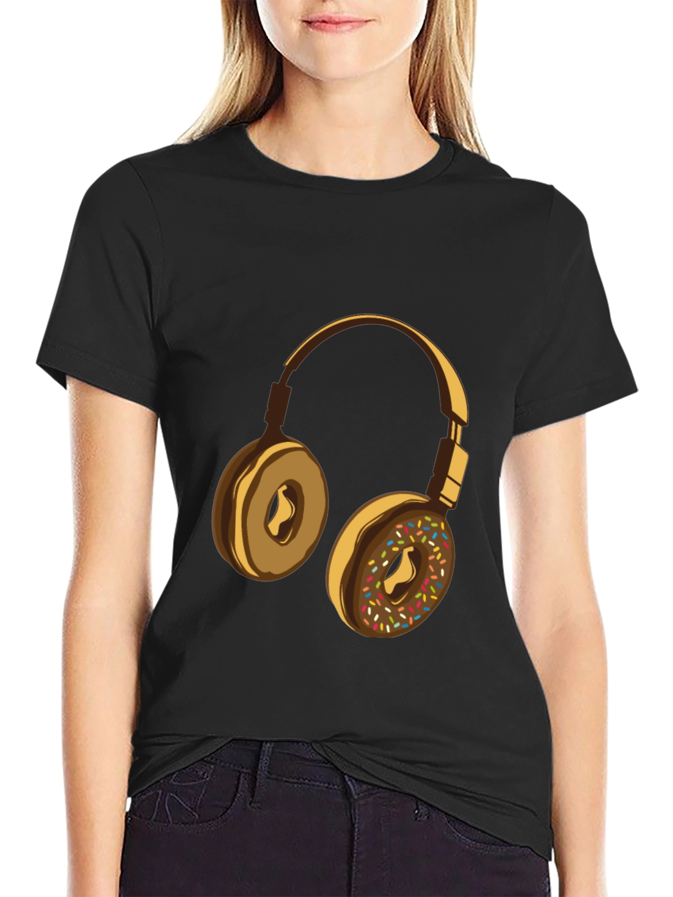 Donut Headphones Graphic Tee - Music Lovers Shirt