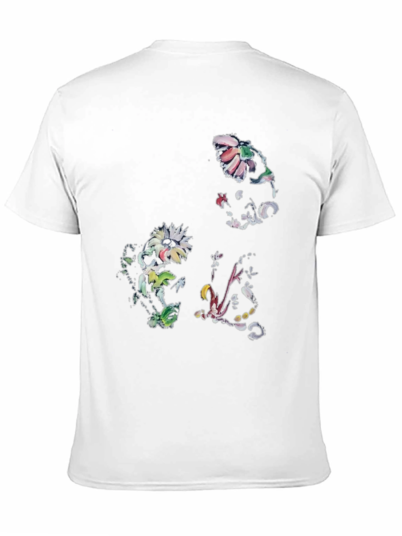 Floral Print Graphic Tee - Black