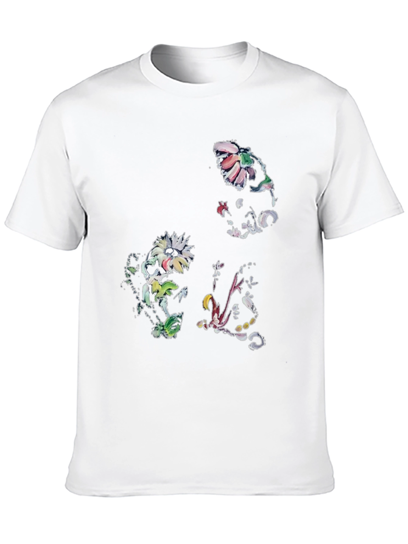 Floral Print Graphic Tee - Black