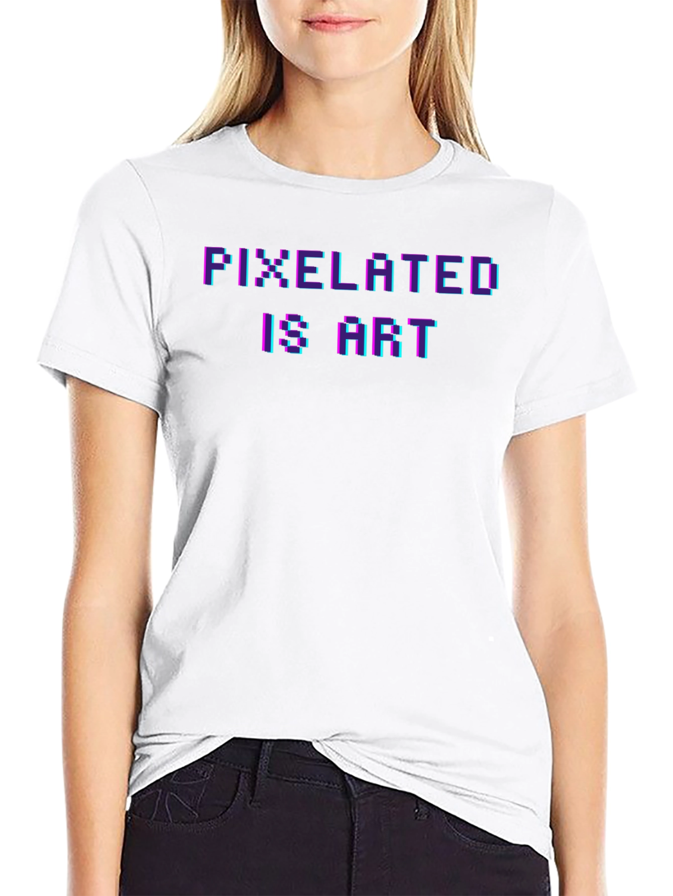 Pixelated Is Art Graphic Tee - Black