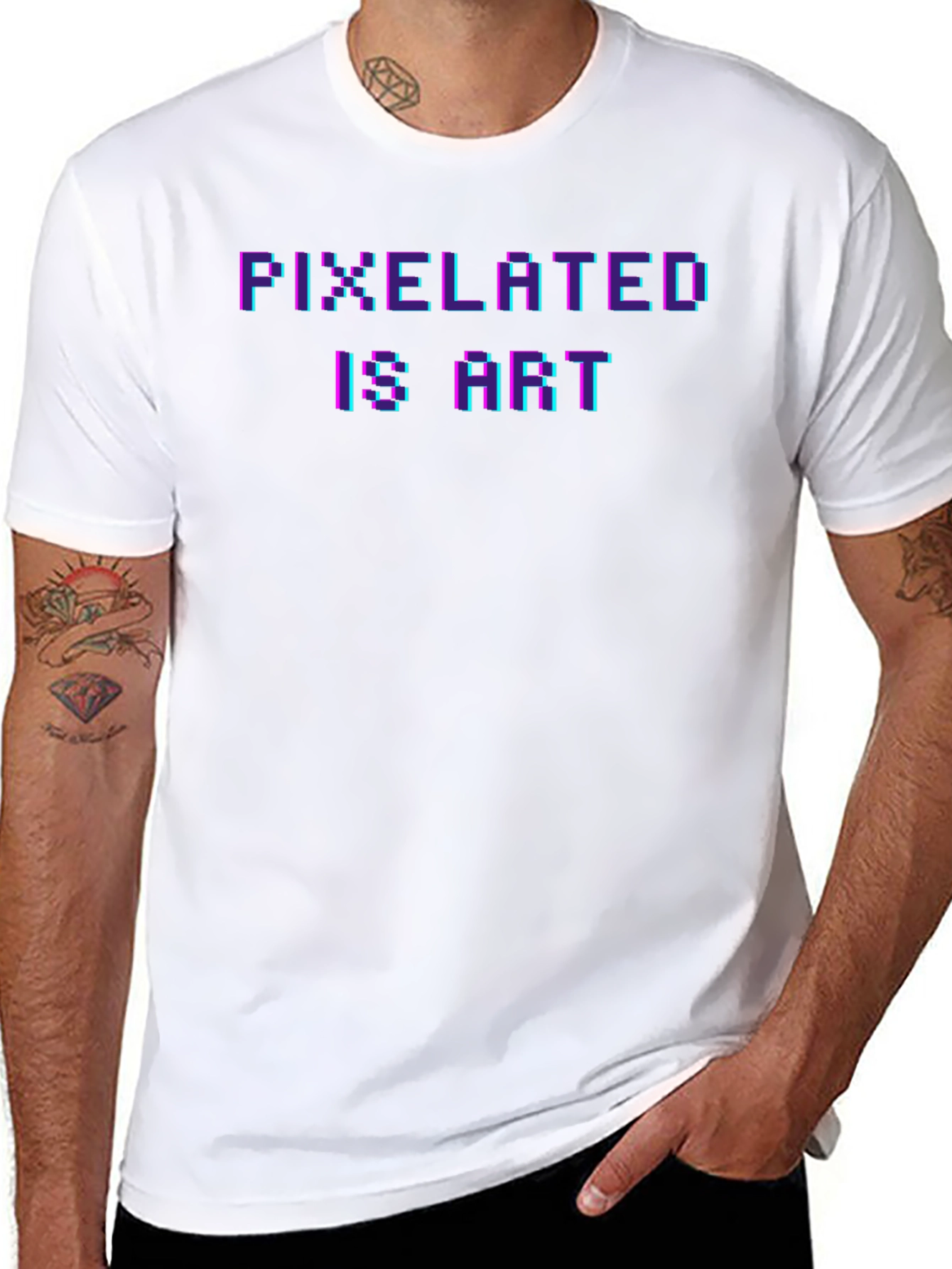 Pixelated Is Art Graphic Tee - Black