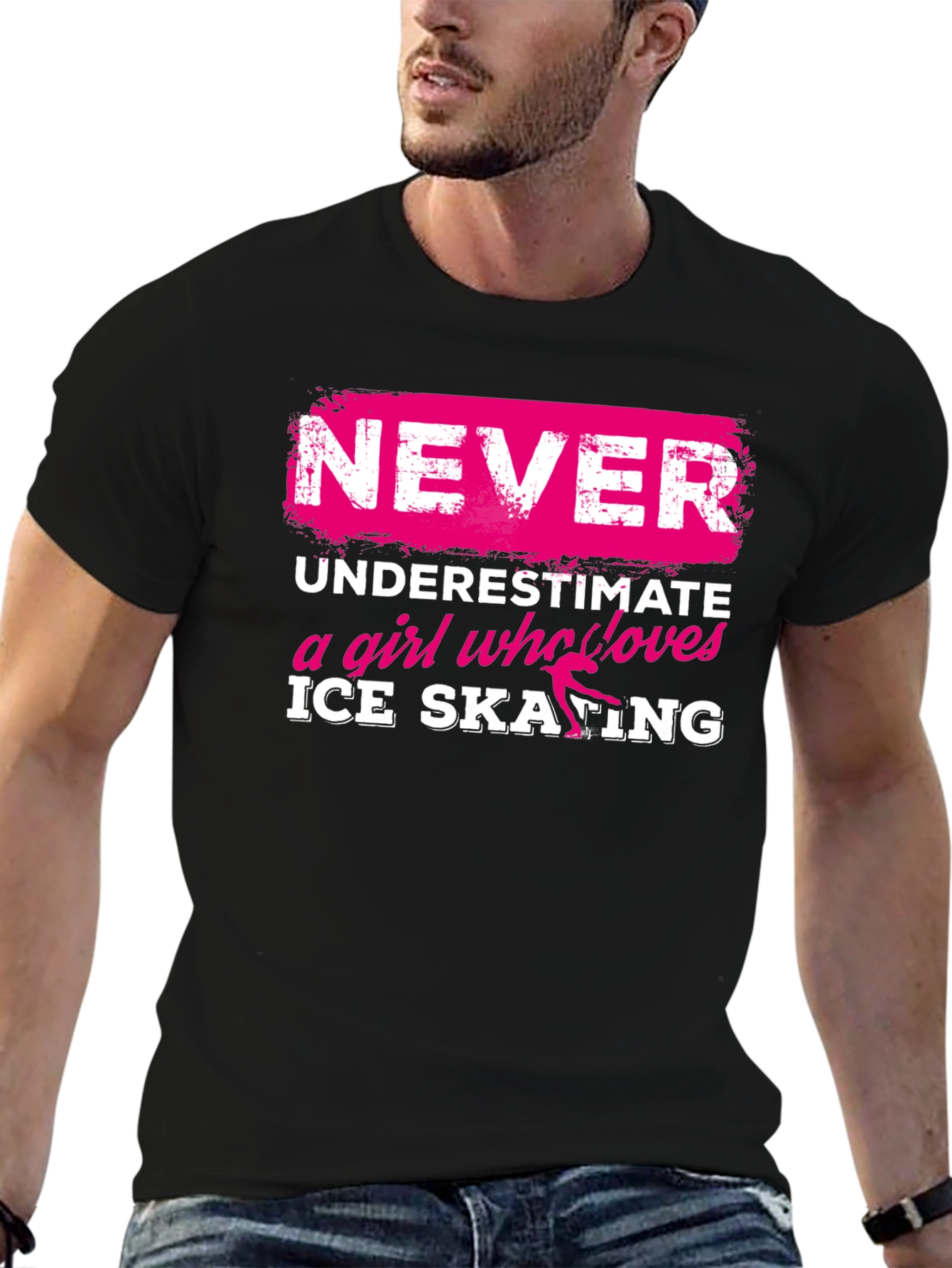 Never Underestimate Ice Skating Girl T-Shirt