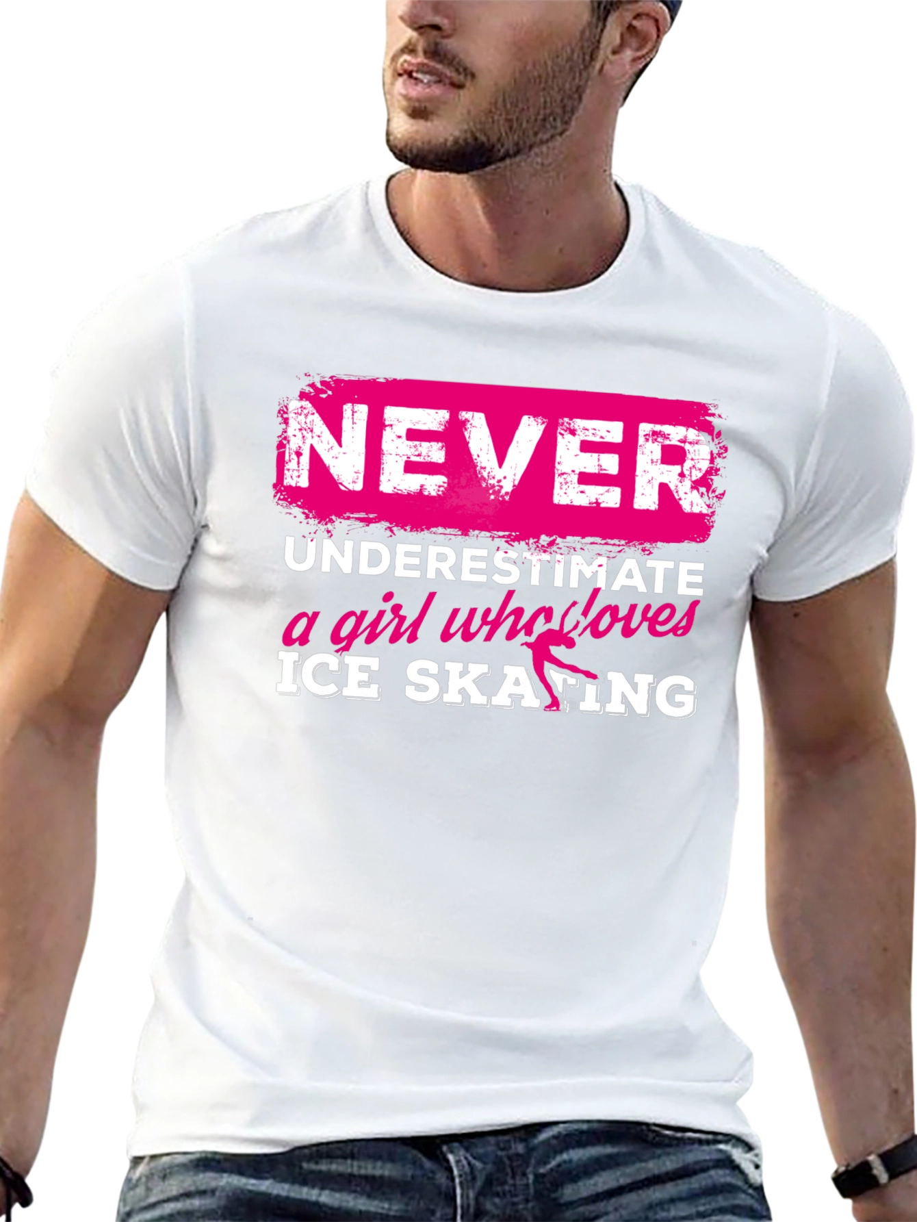 Never Underestimate Ice Skating Girl T-Shirt