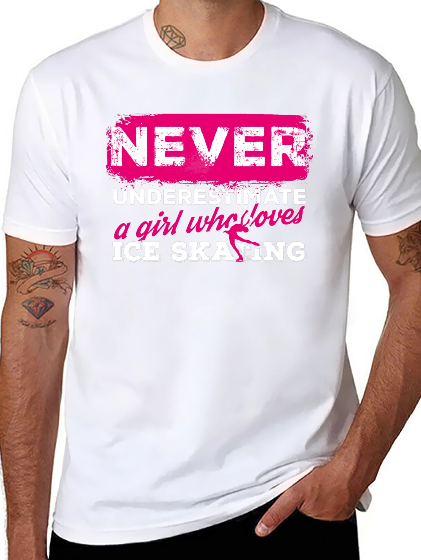 Never Underestimate Ice Skating Girl T-Shirt
