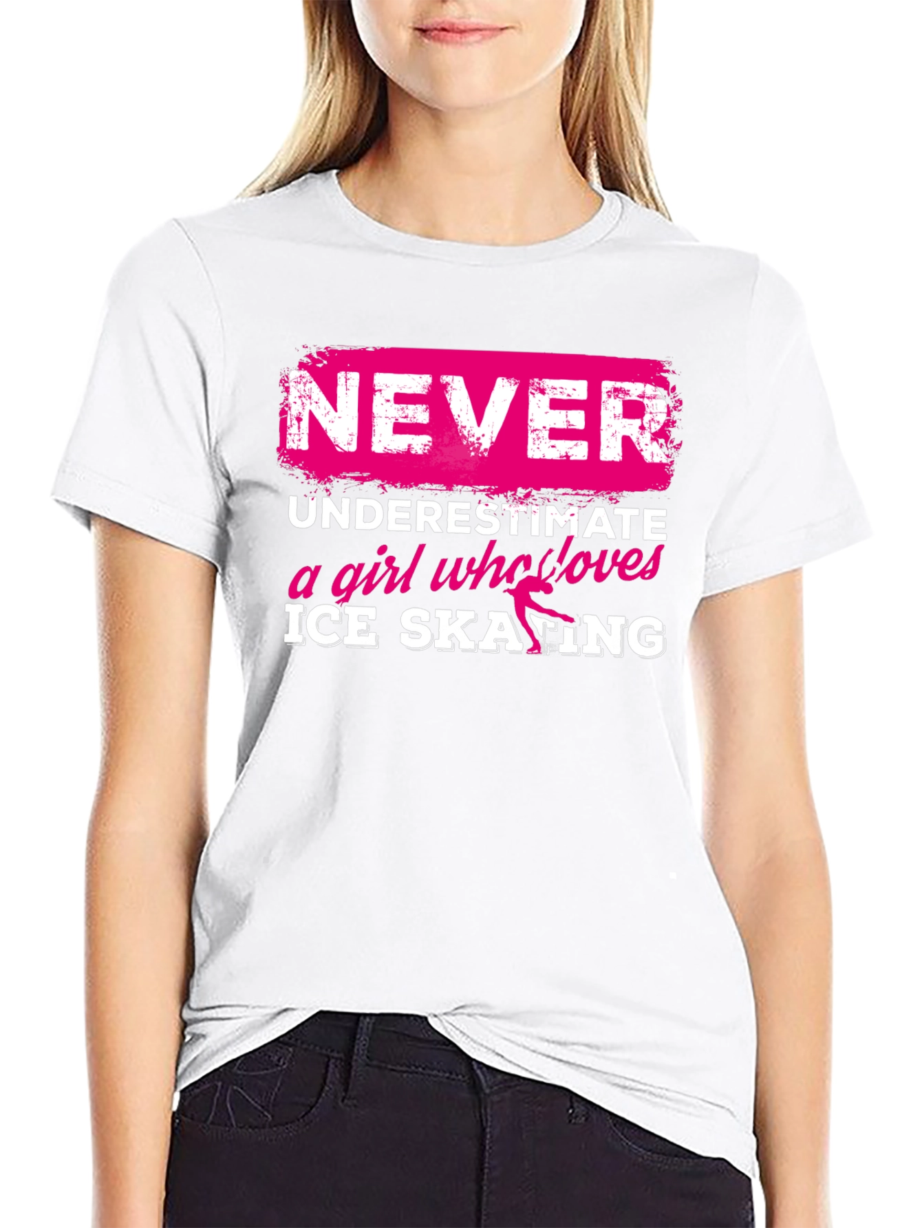 Never Underestimate Ice Skating Girl T-Shirt