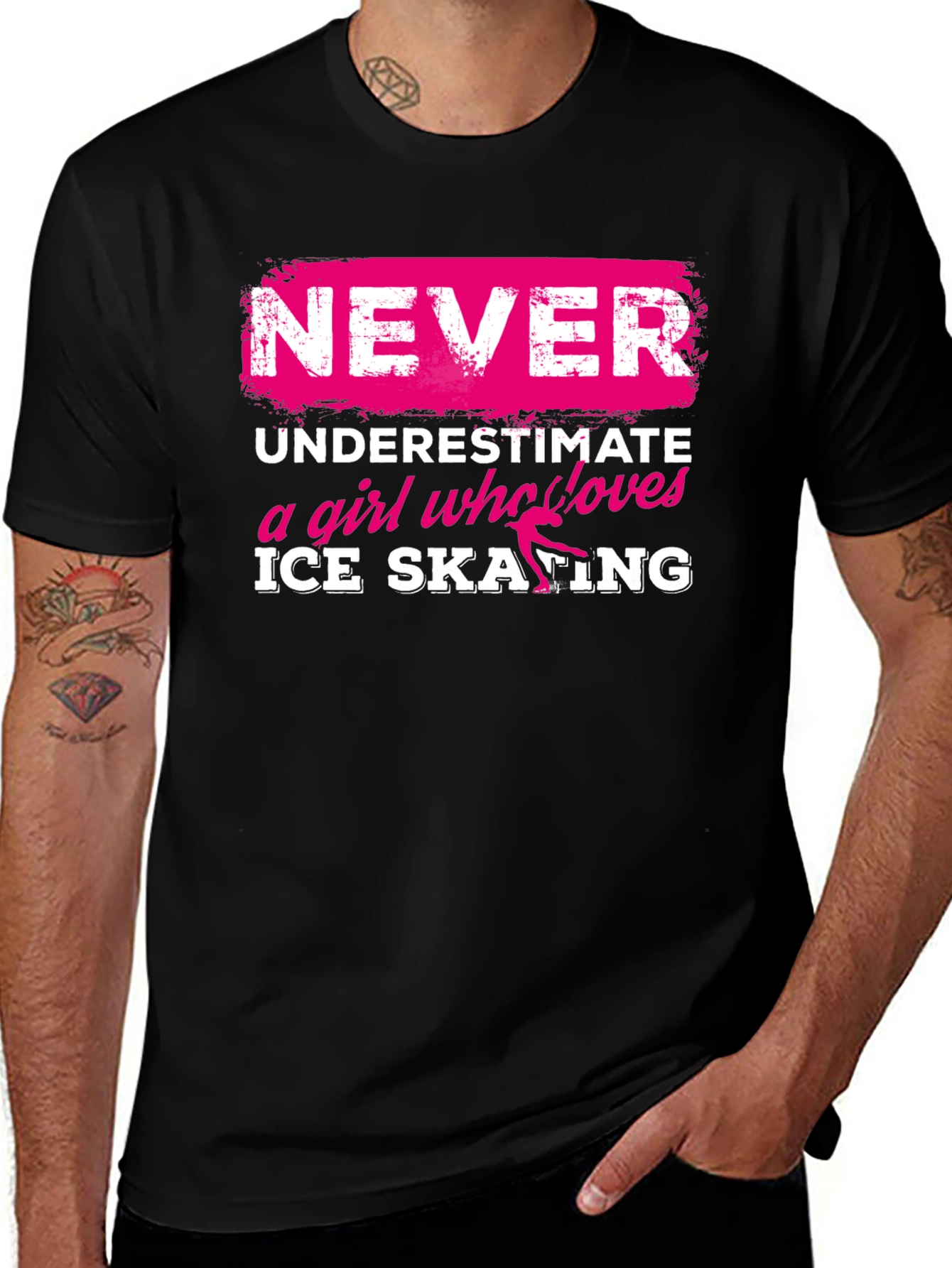 Never Underestimate Ice Skating Girl T-Shirt