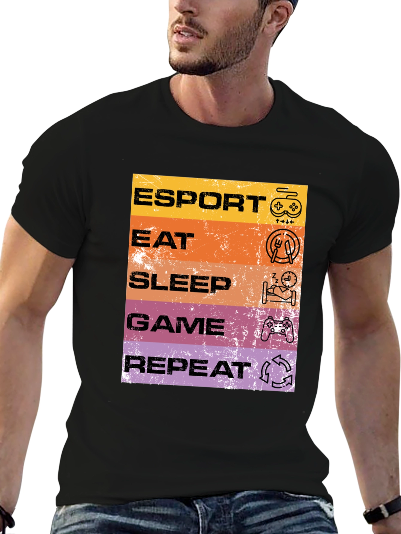 Esport Eat Sleep Game Repeat T-Shirt