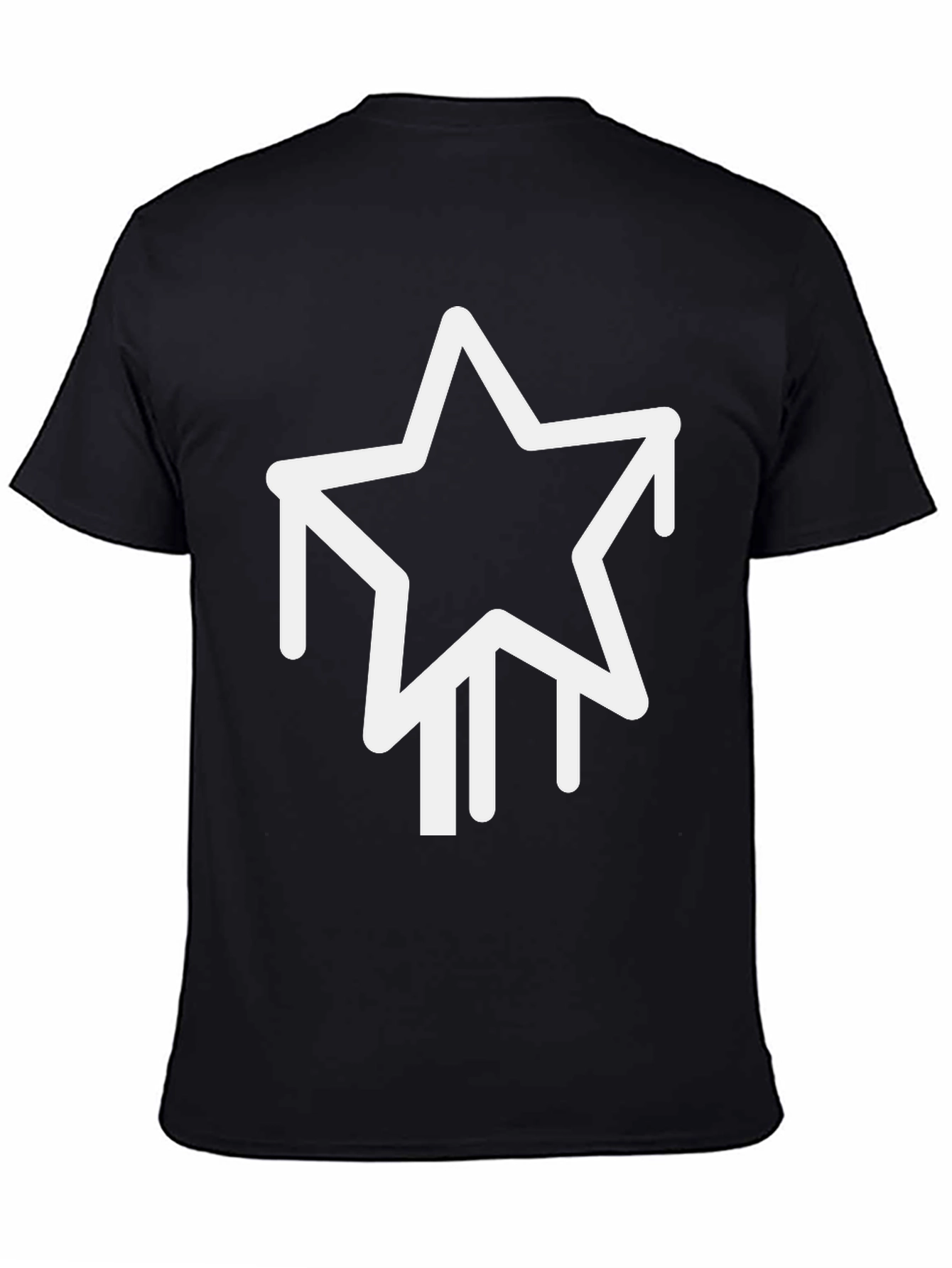 Black T-Shirt with Dripping Star Graphic