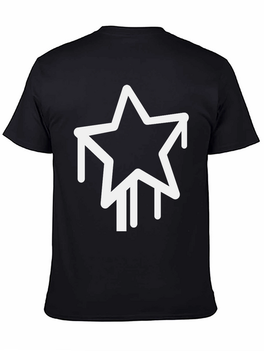 Black T-Shirt with Dripping Star Graphic