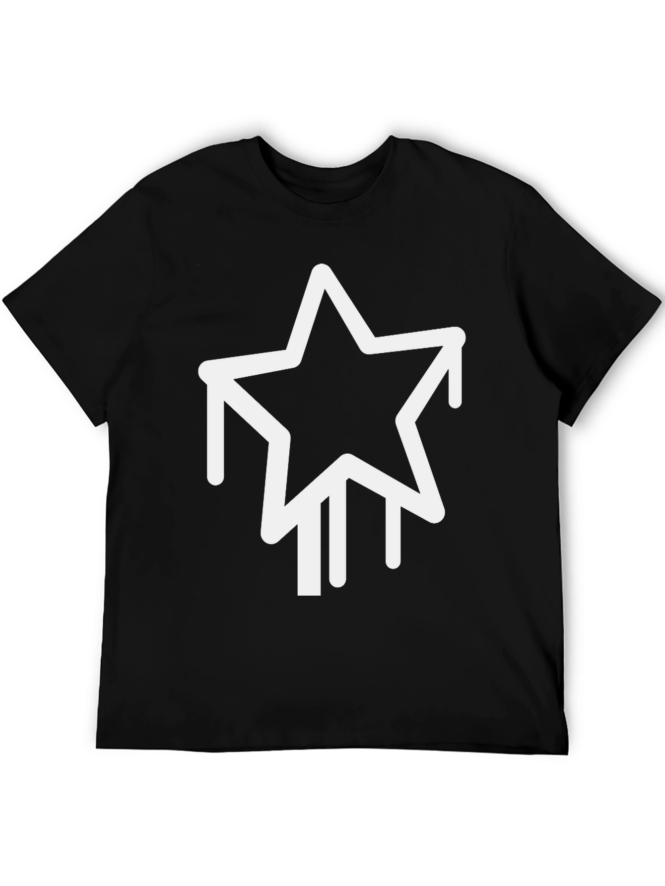 Black T-Shirt with Dripping Star Graphic