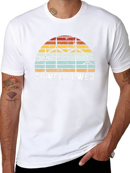 Tower Power Wind Turbine Graphic Tee - Sustainable Energy Shirt