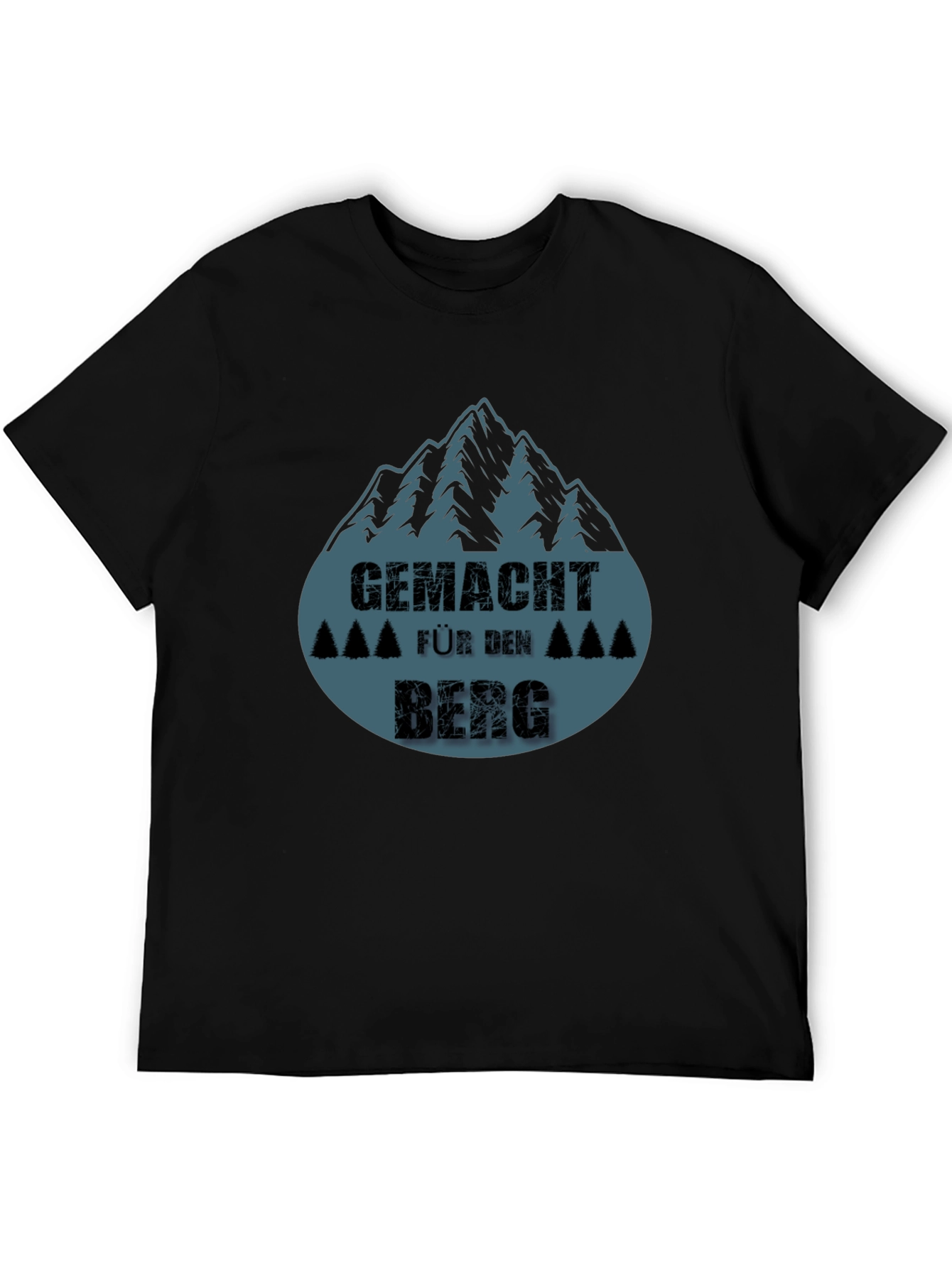 Gemacht Fur Den Berg Black T-Shirt Mountain Design