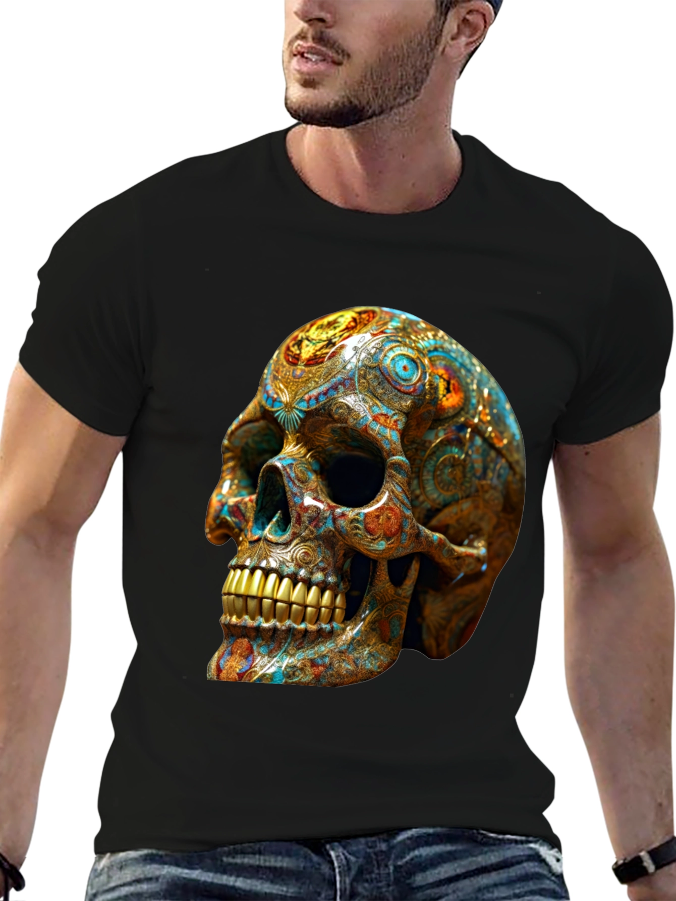 Ornate Skull Graphic T-Shirt